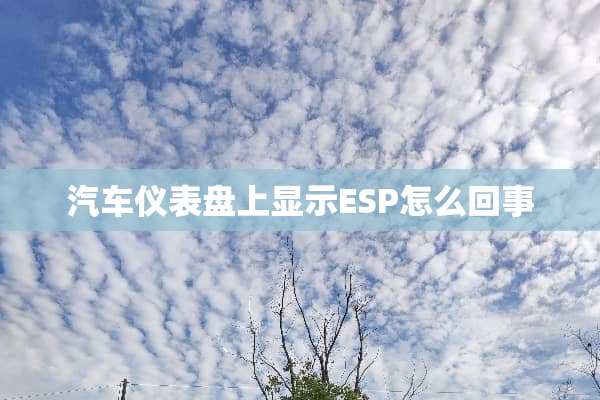 汽车仪表盘上显示ESP怎么回事