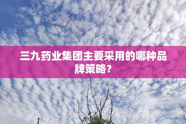 三九药业集团主要采用的哪种品牌策略？