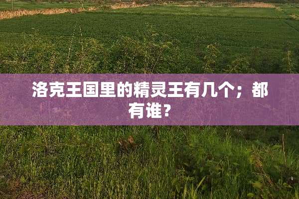 洛克王国里的精灵王有几个；都有谁？