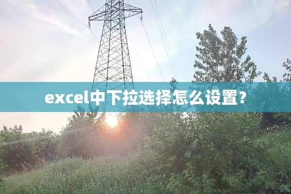 excel中下拉选择怎么设置？
