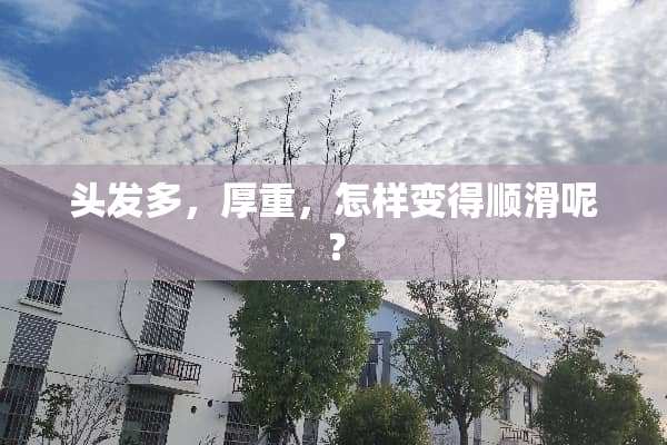 头发多，厚重，怎样变得顺滑呢？