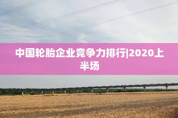中国轮胎企业竞争力排行|2020上半场