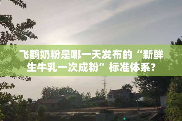 飞鹤奶粉是哪一天发布的“新鲜生牛*一次成粉”标准体系？