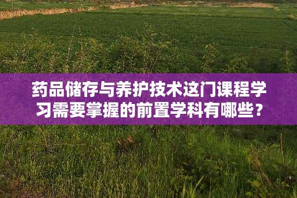 药品储存与养护技术这门课程学习需要掌握的前置学科有哪些？