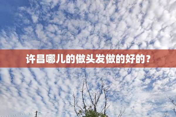 许昌哪儿的做头发做的好的？
