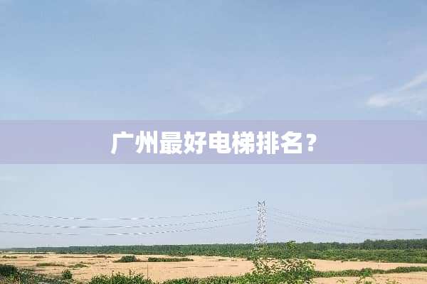 广州最好电梯排名？