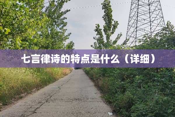 七言律诗的特点是什么（详细）
