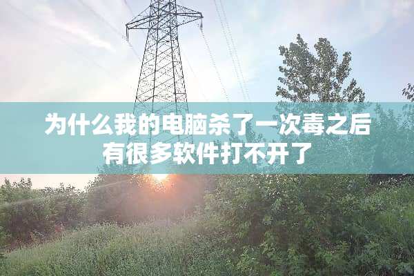 为什么我的电脑杀了一次毒之后有很多软件打不开了