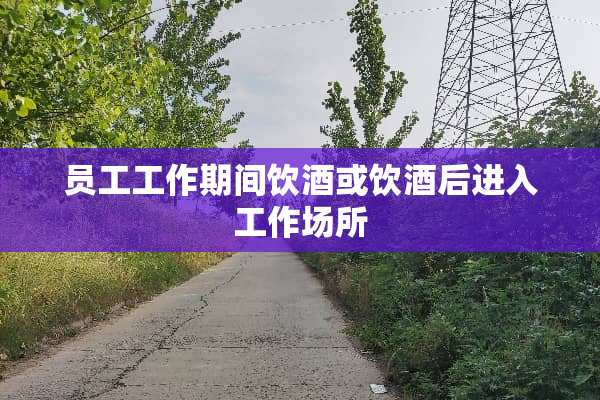 员工工作期间饮酒或饮酒后进入工作场所