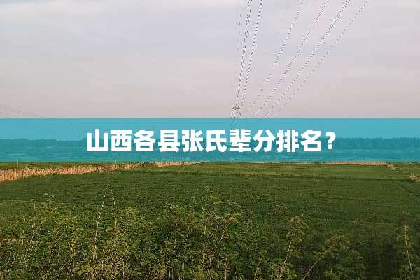 山西各县张氏辈分排名？