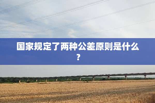 国家规定了两种公差原则是什么？