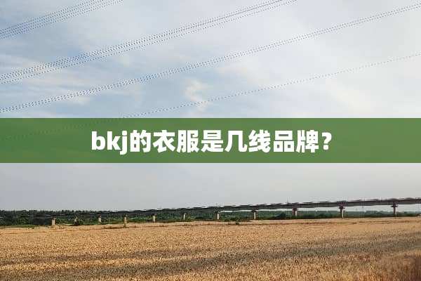 bkj的衣服是几线品牌？