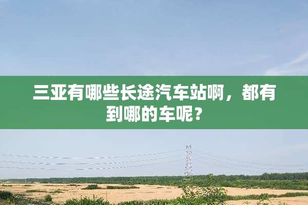 三亚有哪些长途汽车站啊，都有到哪的车呢？