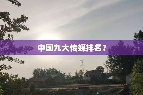 中国九大传媒排名？