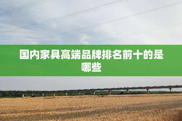 国内家具高端品牌排名前十的是哪些
