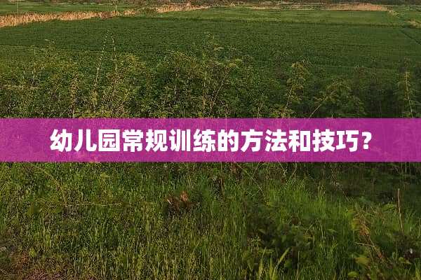 幼儿园常规训练的方法和技巧？