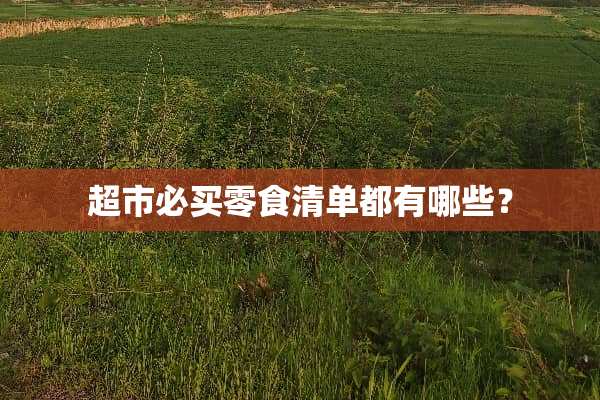 超市必买零食清单都有哪些？