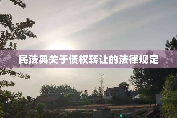 民法典关于债权转让的法律规定