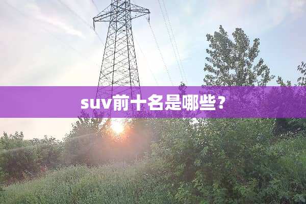 suv前十名是哪些？