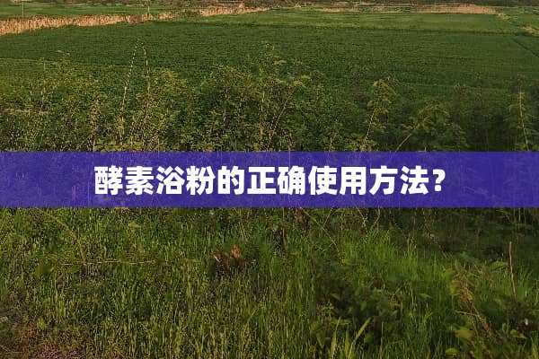 酵素浴粉的正确使用方法？