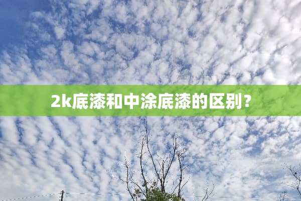 2k底漆和中涂底漆的区别？