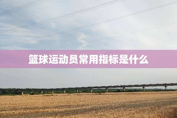 篮球运动员常用指标是什么