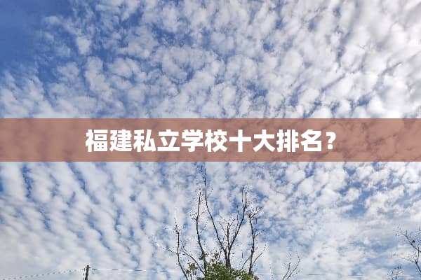 福建私立学校十大排名？