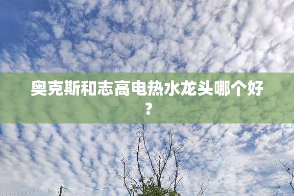 奥克斯和志高电热水龙头哪个好？