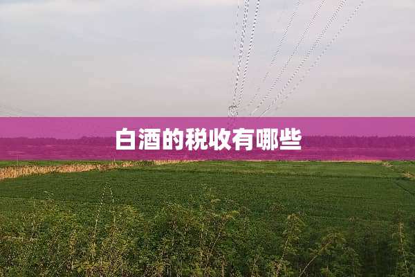 白酒的税收有哪些