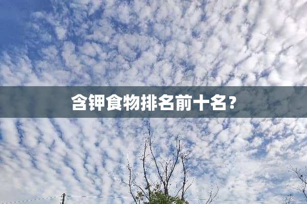 含钾食物排名前十名？