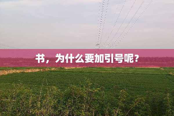 书，为什么要加引号呢？