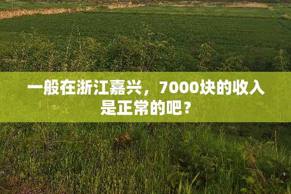 一般在浙江嘉兴，7000块的收入是正常的吧？