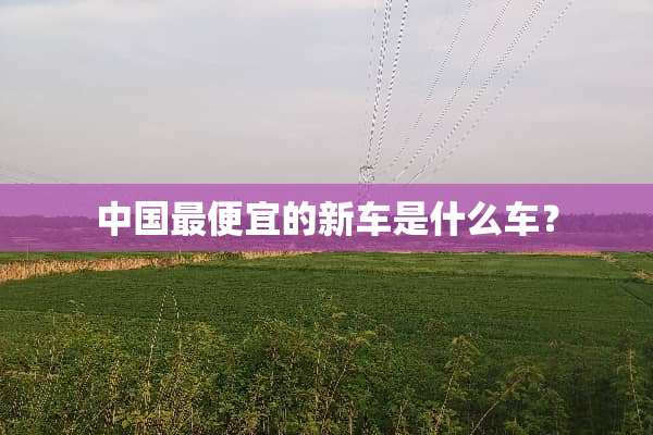 中国最便宜的新车是什么车？