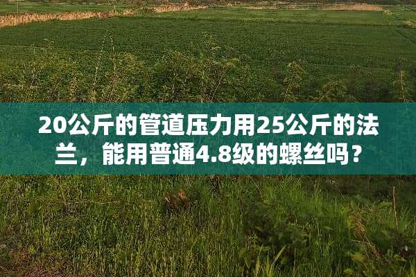 20公斤的管道压力用25公斤的法兰，能用普通4.8级的螺丝吗？
