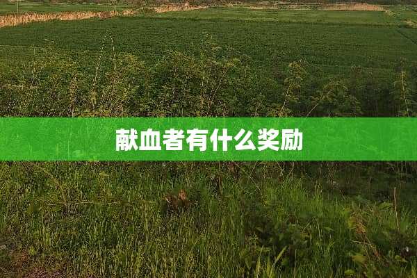 献血者有什么奖励