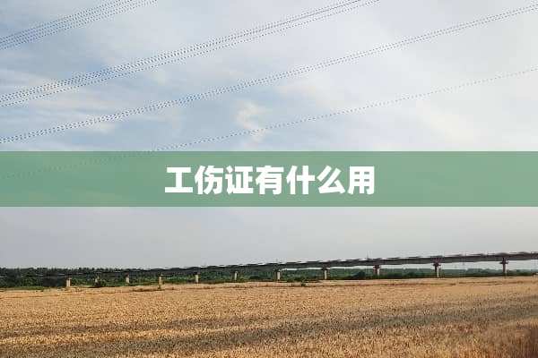 工伤证有什么用