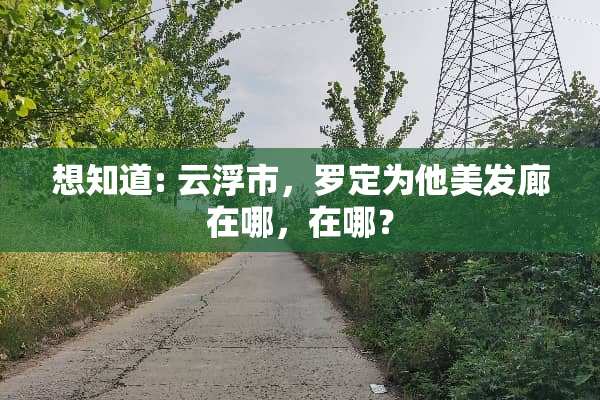 想知道: 云浮市，罗定为他美发廊在哪，在哪？