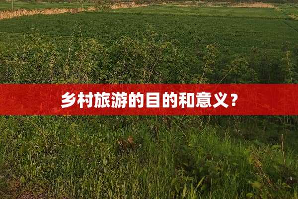 乡村旅游的目的和意义？