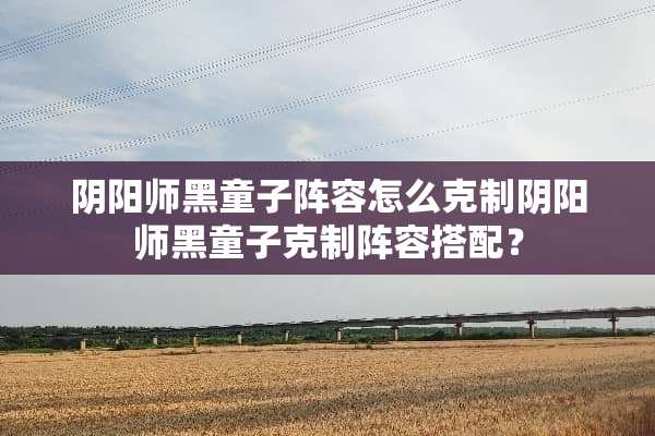 *阳师黑童子阵容怎么克制*阳师黑童子克制阵容搭配？