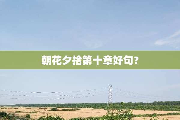 朝花夕拾第十章好句？