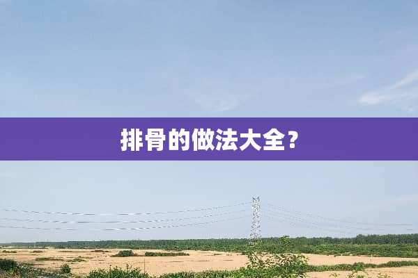 排骨的做法大全？