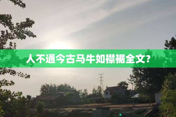 人不通今古马牛如襟裾全文？