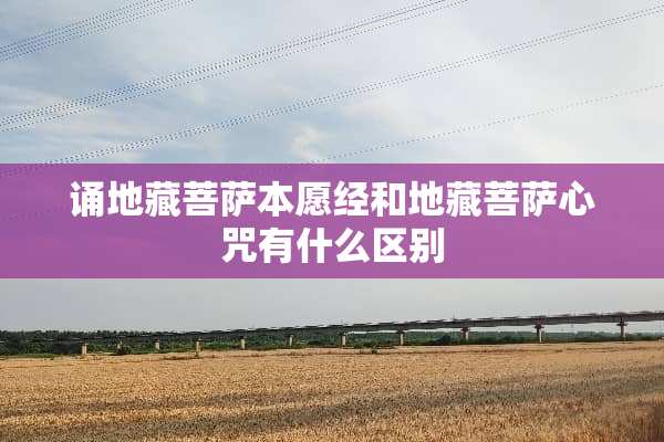 诵地藏菩萨本愿经和地藏菩萨心咒有什么区别