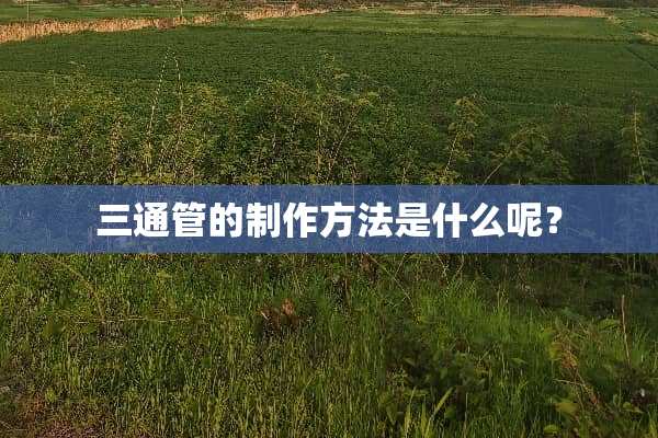 三通管的制作方法是什么呢？