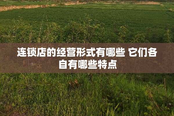 连锁店的经营形式有哪些 它们各自有哪些特点