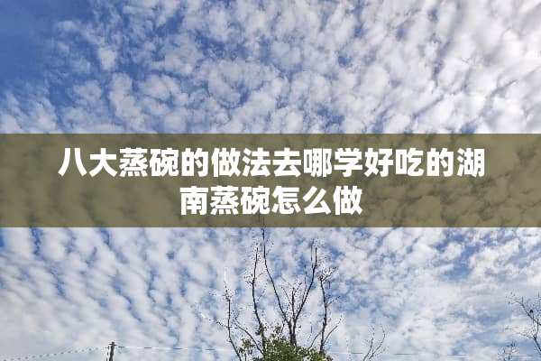 八大蒸碗的做法去哪学好吃的湖南蒸碗怎么做
