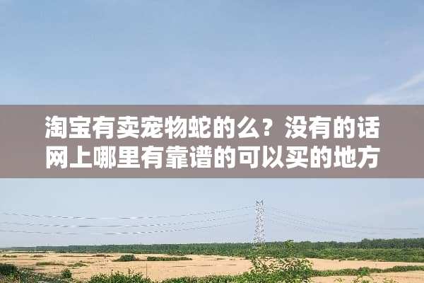 淘宝有卖宠物蛇的么？没有的话网上哪里有靠谱的可以买的地方呢？