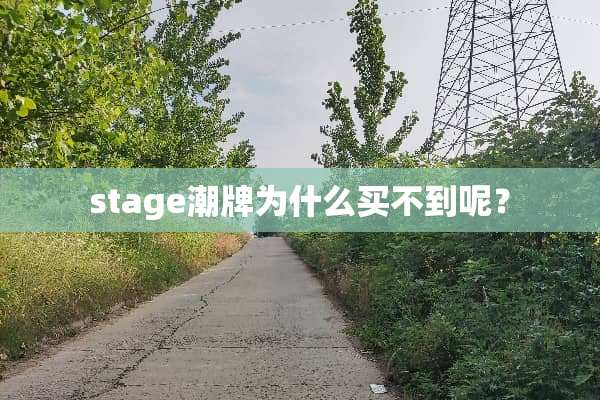 stage潮牌为什么买不到呢？