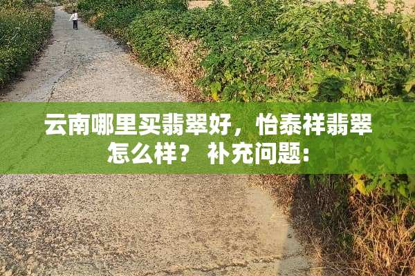 云南哪里买翡翠好，怡泰祥翡翠怎么样？ 补充问题: