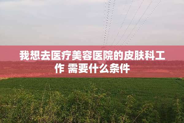 我想去医疗美容医院的皮肤科工作 需要什么条件